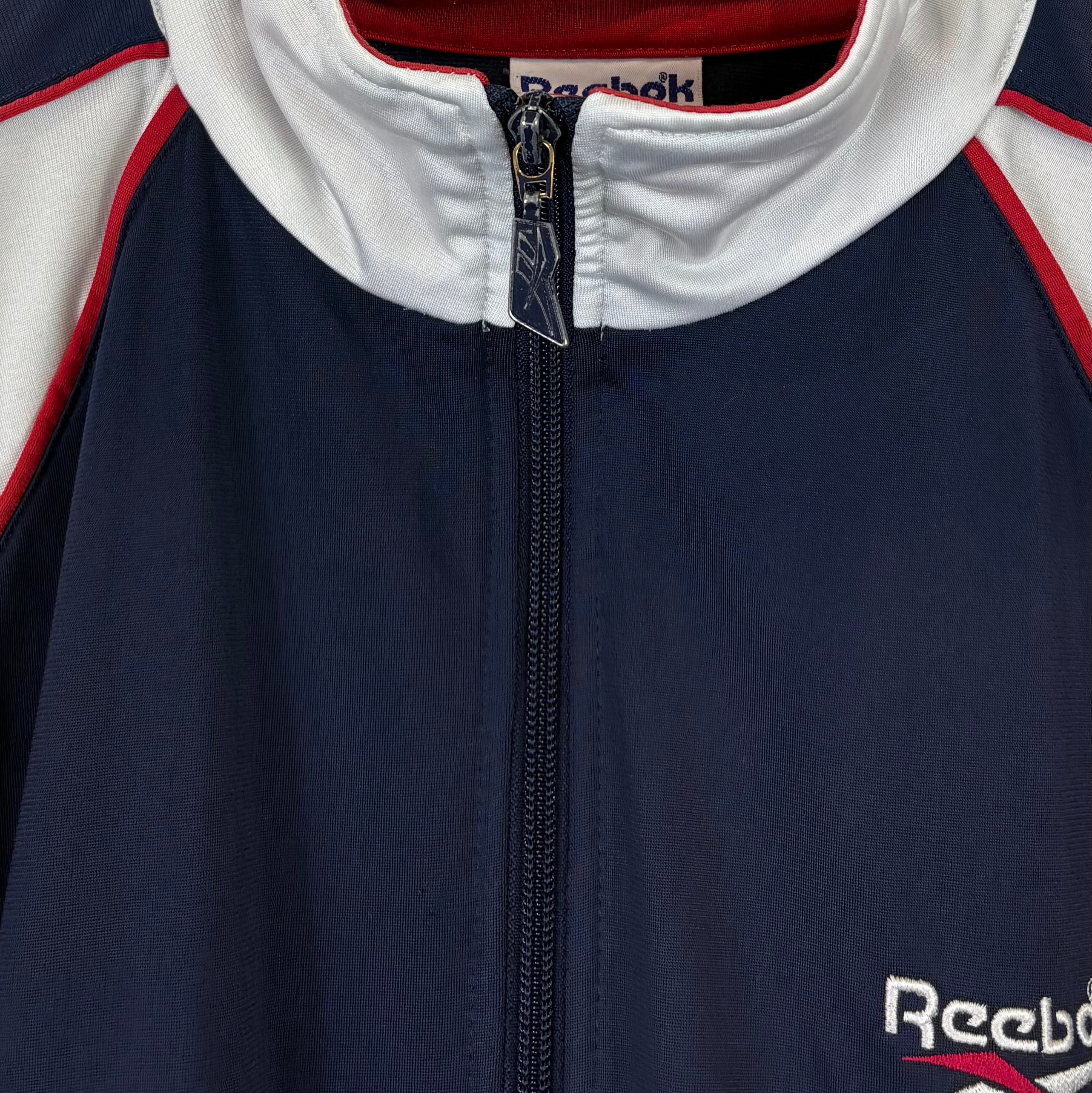 Reebok 90s Vintage Trainingsjacke Blau Rot Weiß M - Vinverse