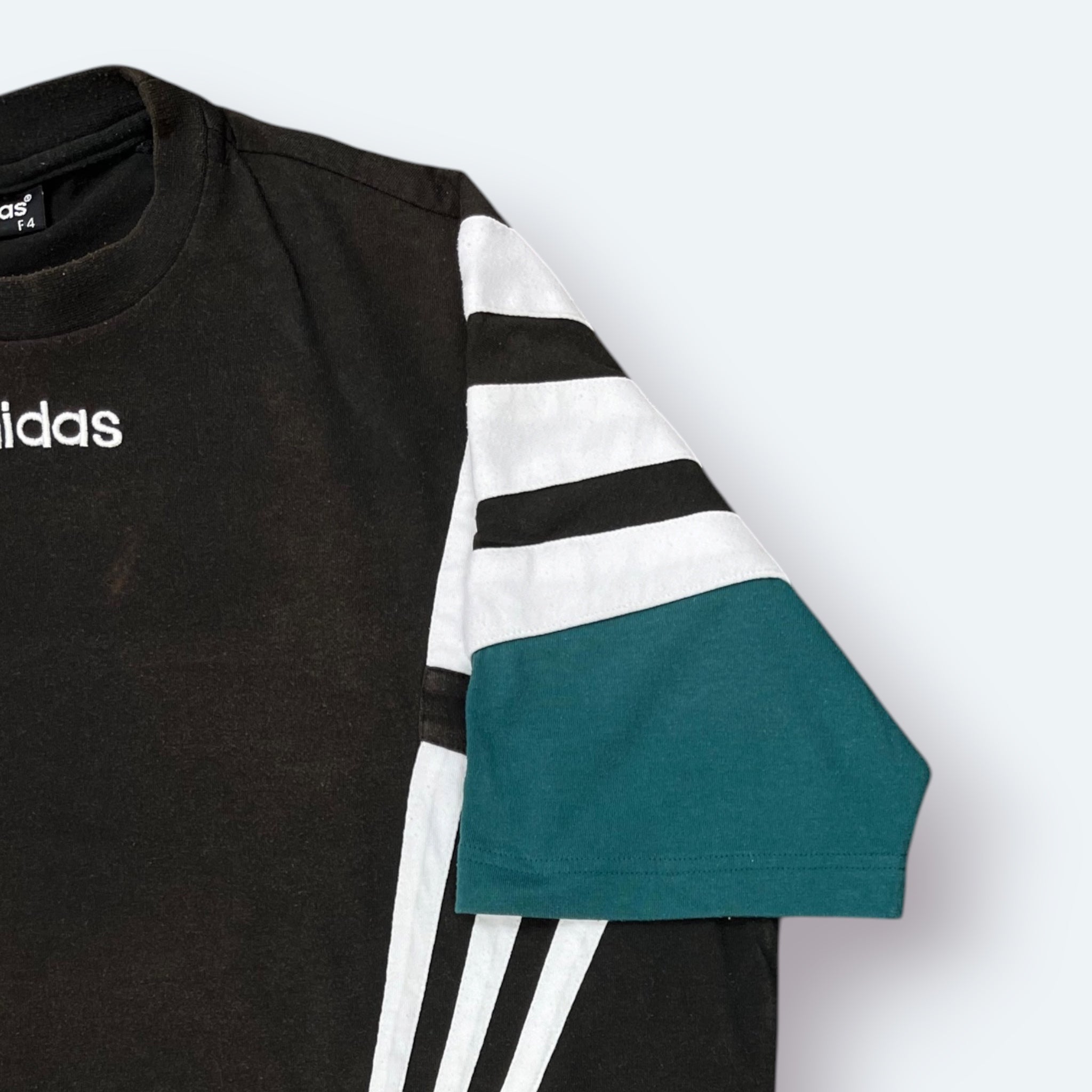 Adidas Vintage T-Shirt Colorblock Schwarz M - Vinverse