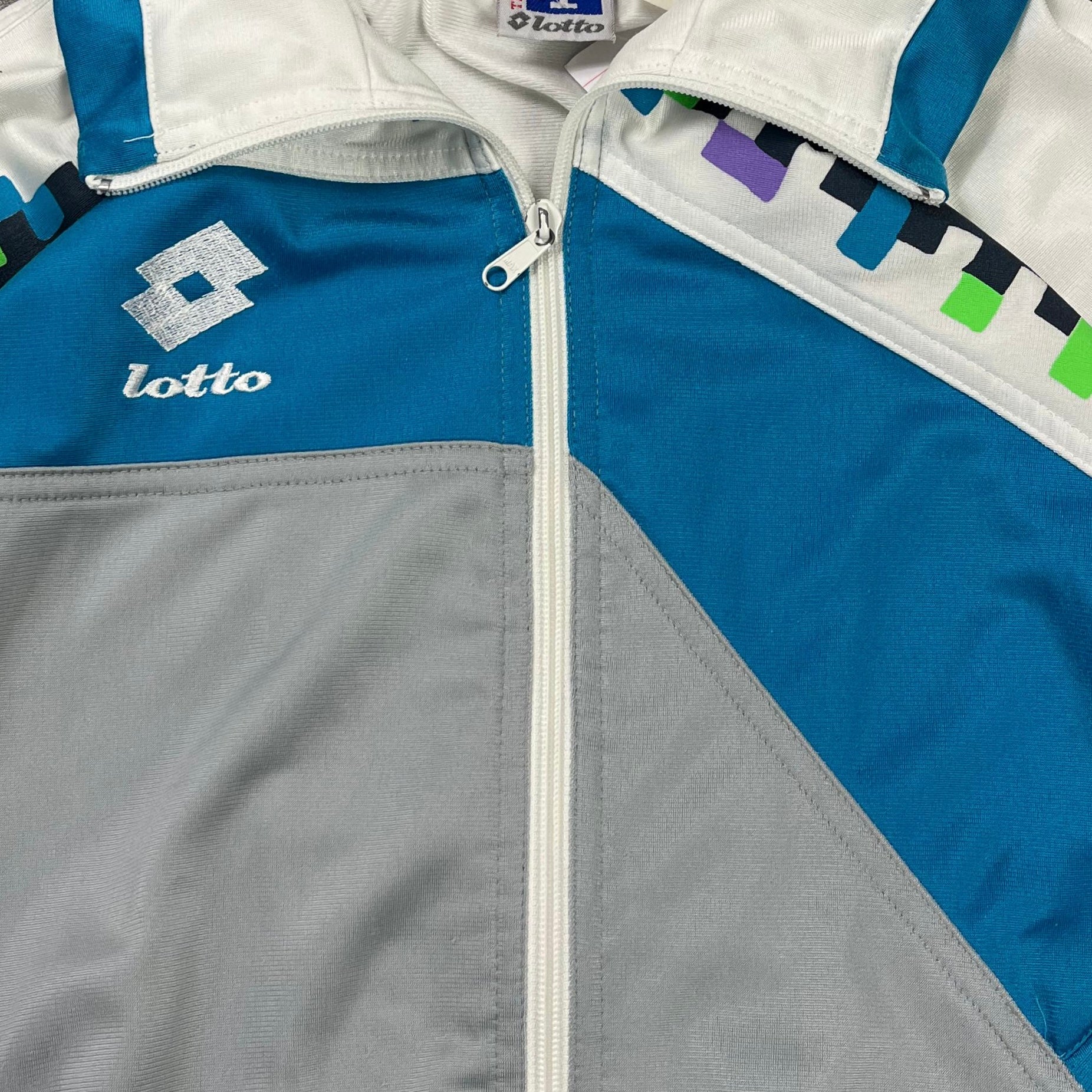 Lotto Vintage Trainingsjacke Grau Blau Weiß XXXL - Vinverse