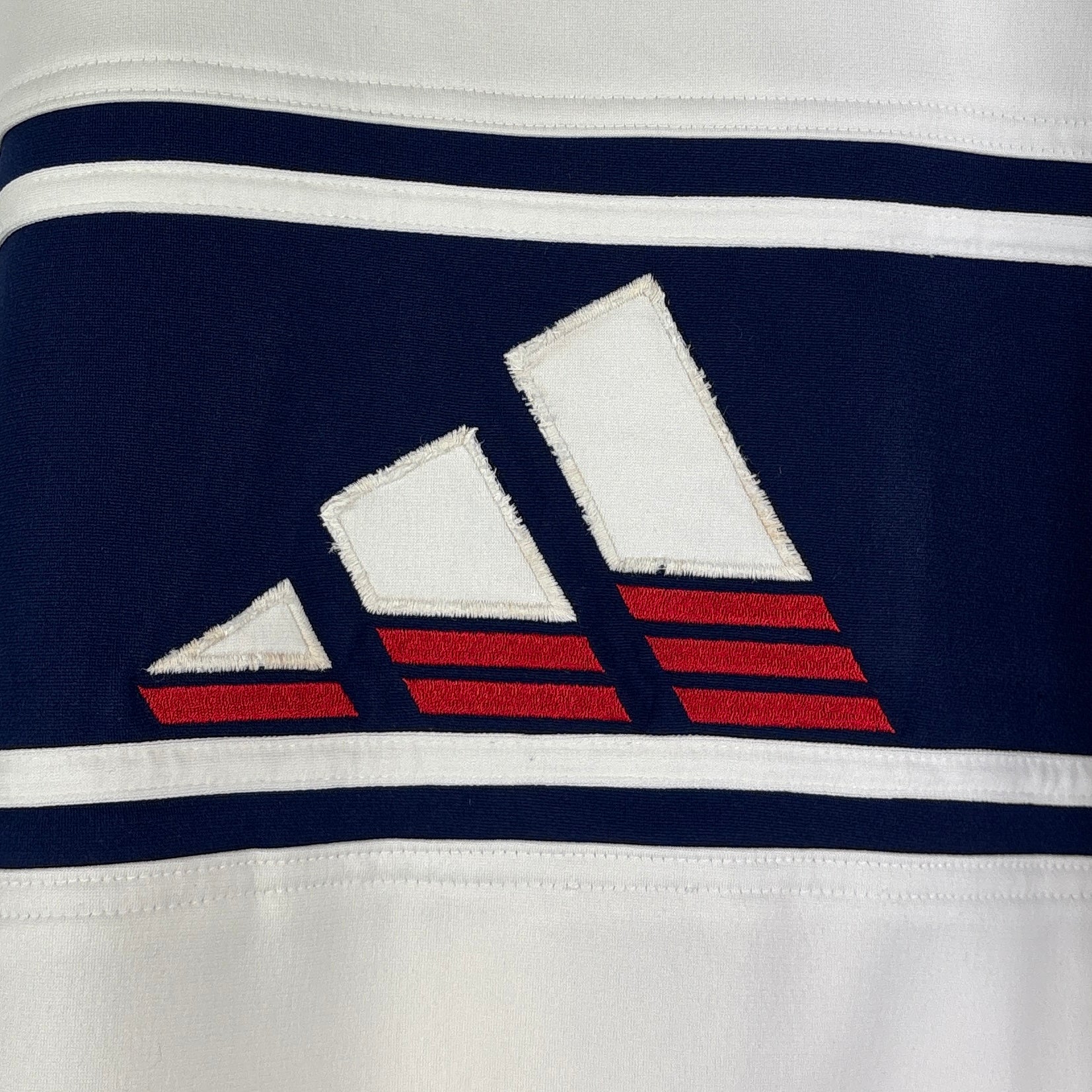 Adidas Vintage Trainingsjacke Weiß Blau S (FLEXKEN RAUS??) - Vinverse