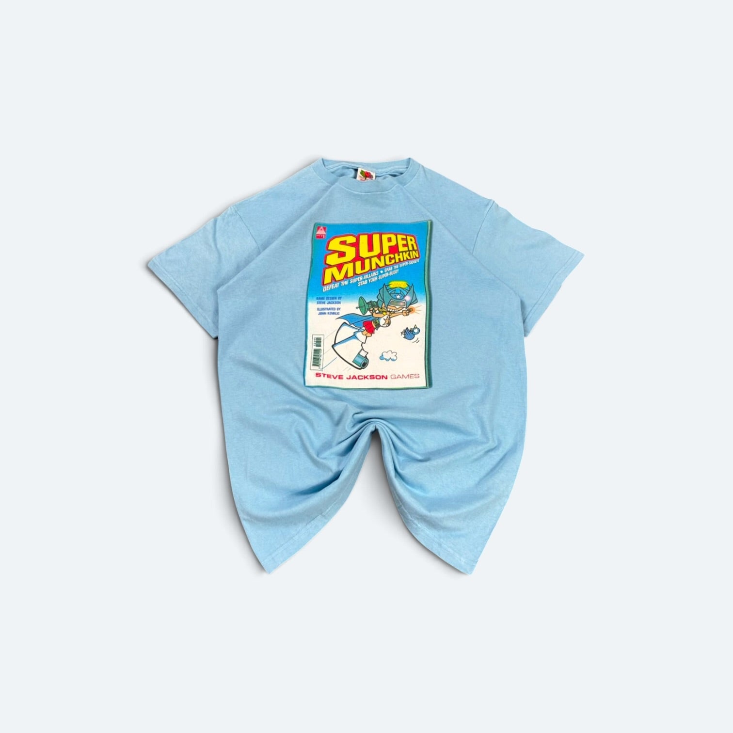 F.O.T.L Vintage T-Shirt Super Munchkin Print Blau M - Vinverse