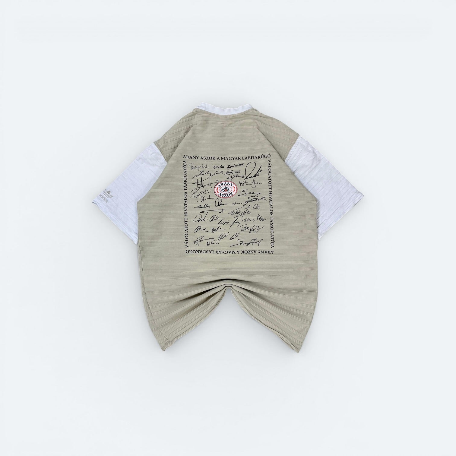 Adidas Vintage T-Shirt Arany Aszok Backprint 90s Beige M - Vinverse