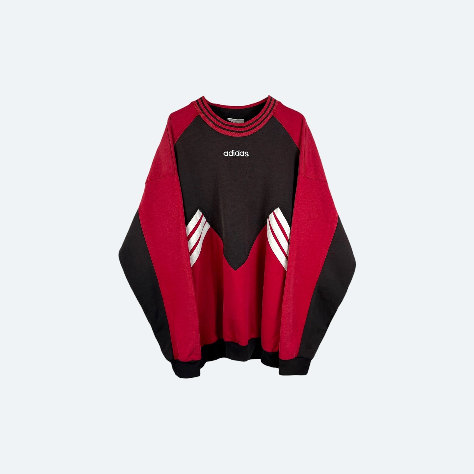 Adidas Vintage Sweater Washed Rot Schwarz XL - Vinverse