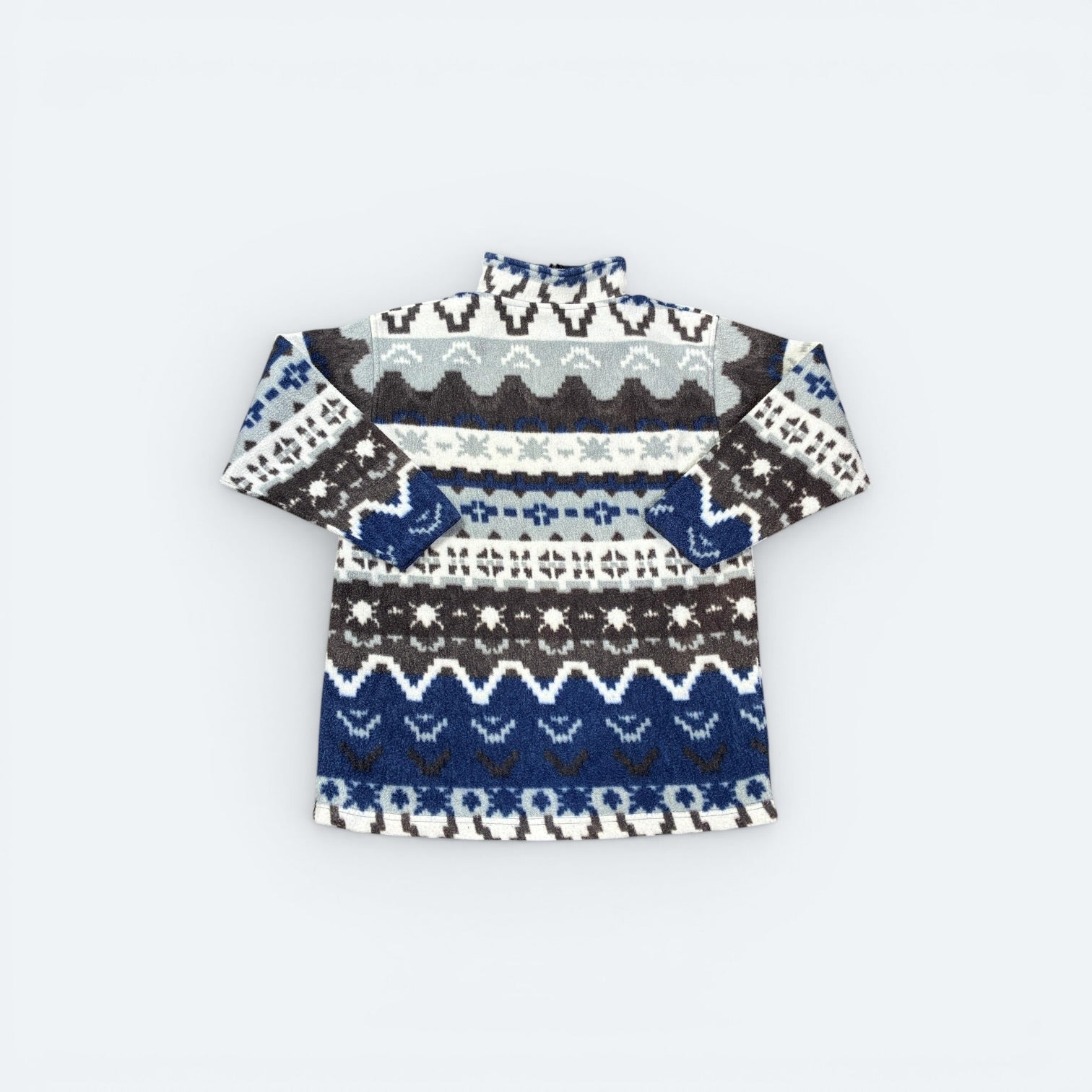 New Fast Vintage Fleece Pullover Gemustert Bunt M - Vinverse
