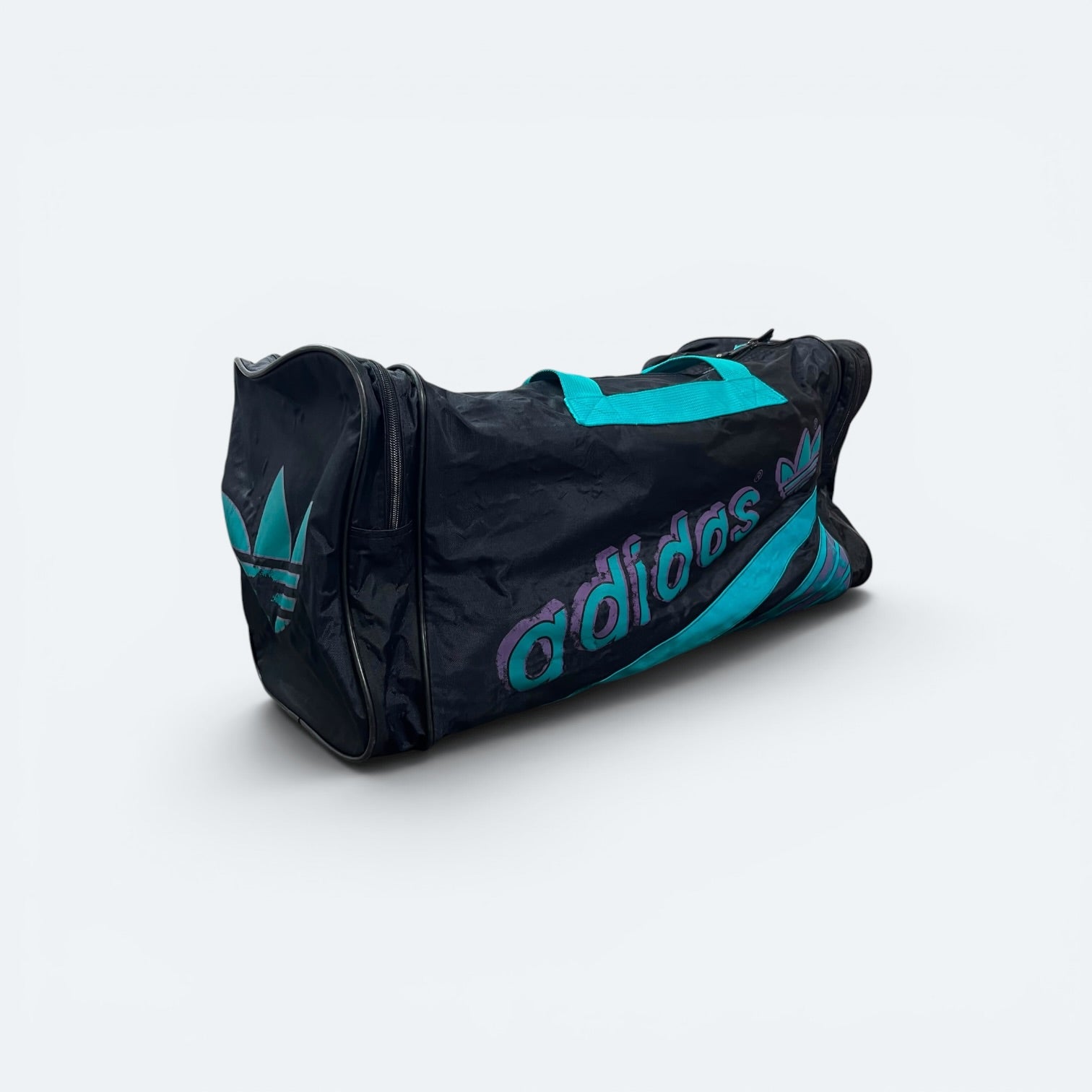Adidas Vintage Trainingstasche 80s Schwarz Türkis - Vinverse
