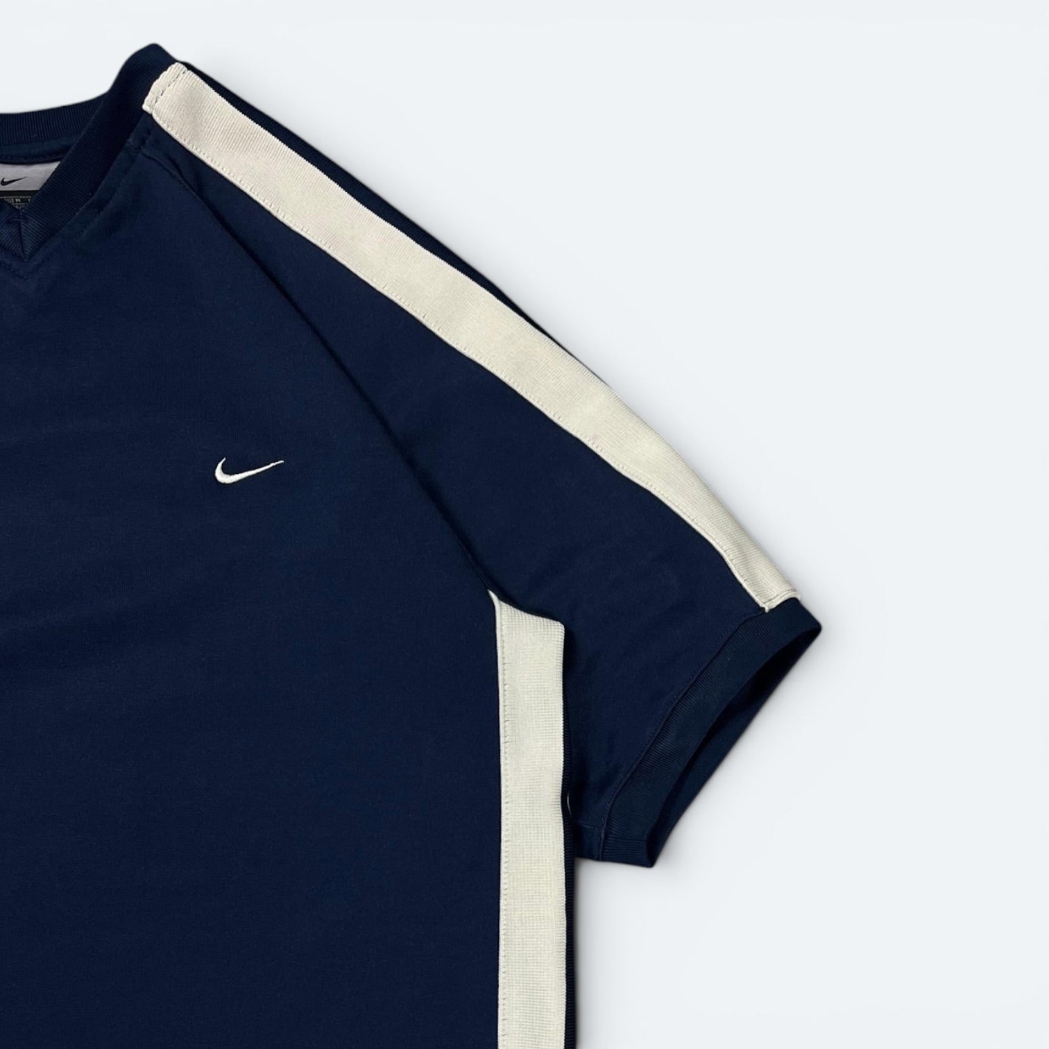 Nike Vintage T-Shirt Streifen Blau M - Vinverse