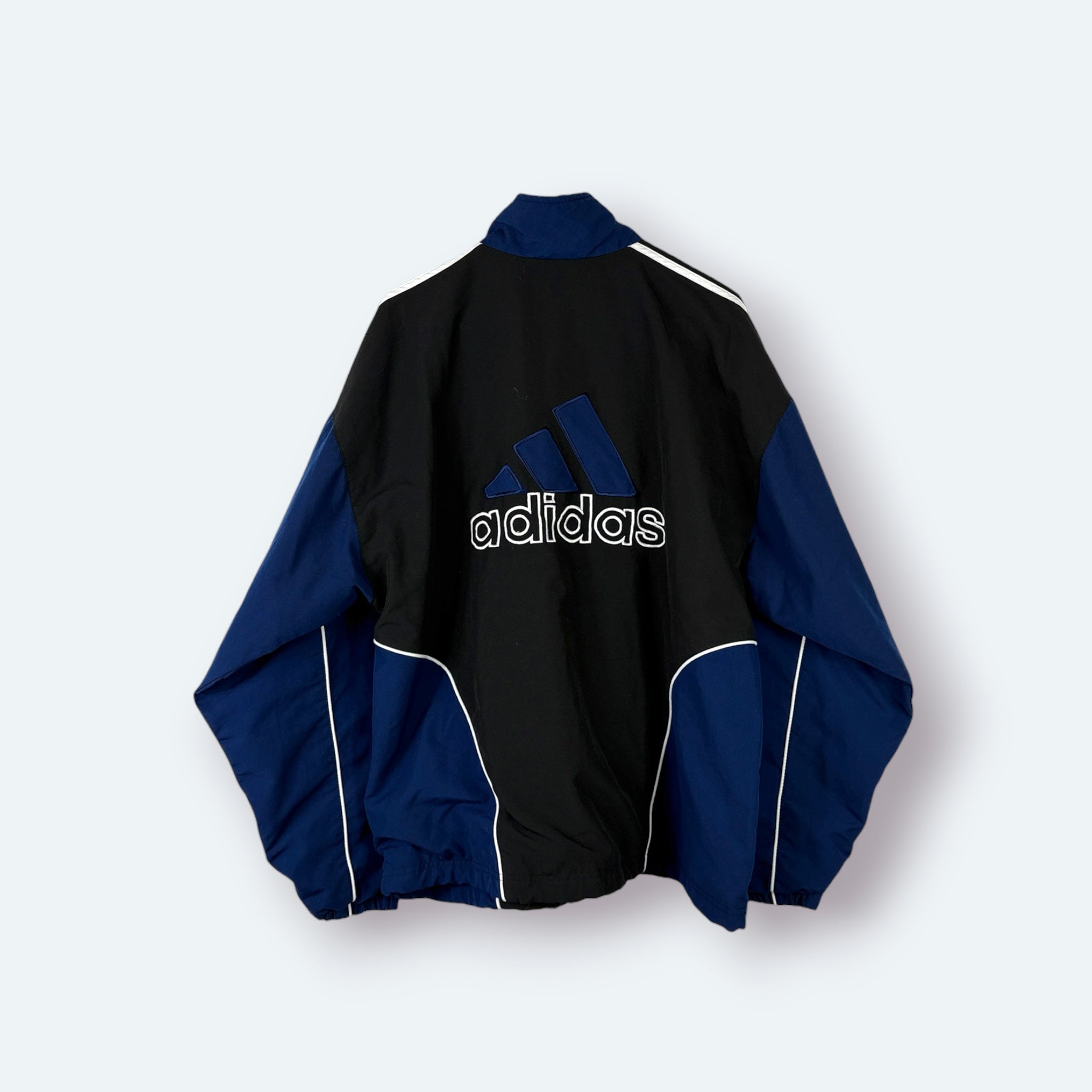 Adidas Vintage Trainingsjacke Blau Schwarz M - Vinverse