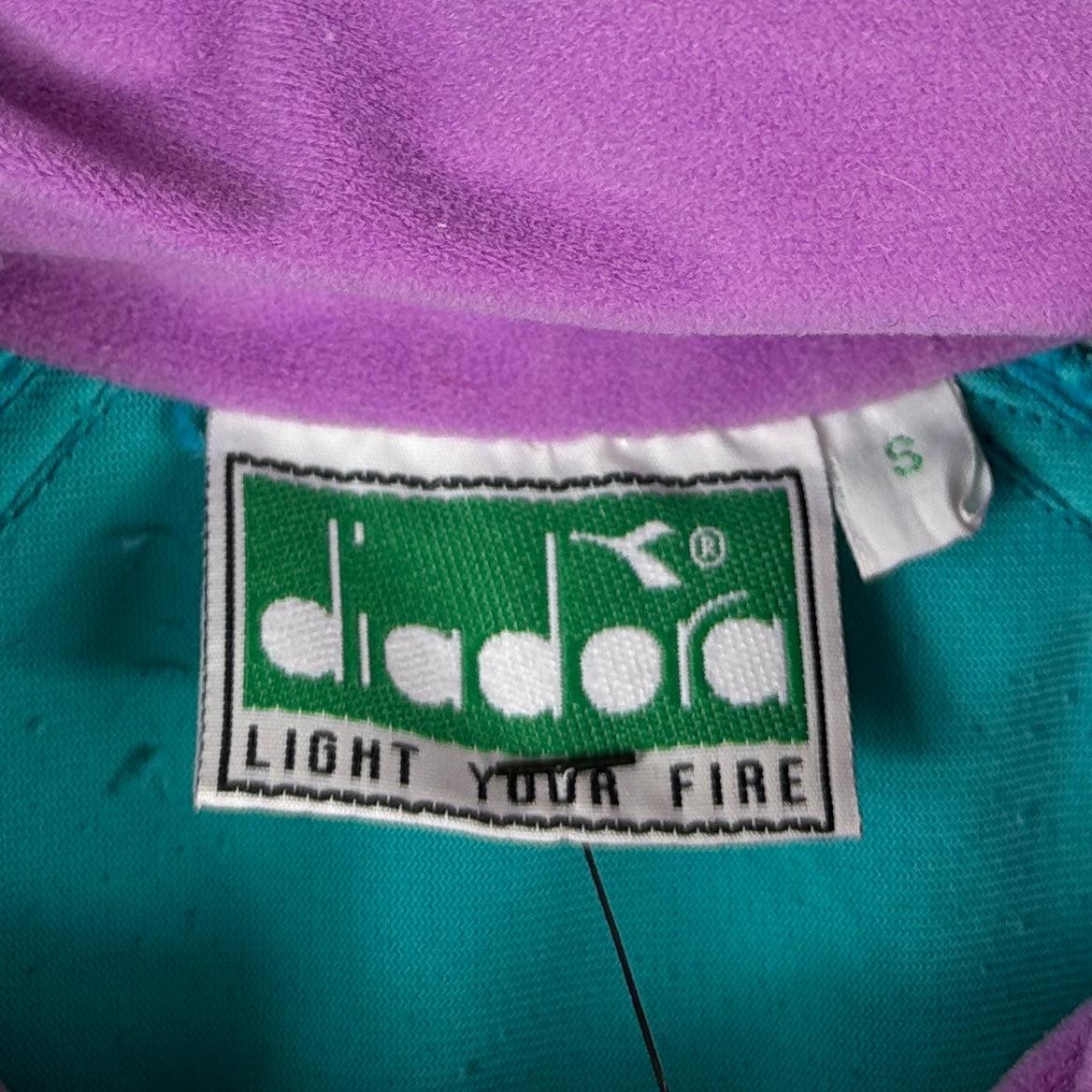 Diadora 90s Vintage Trainingsjacke Samt Türkis S - Vinverse