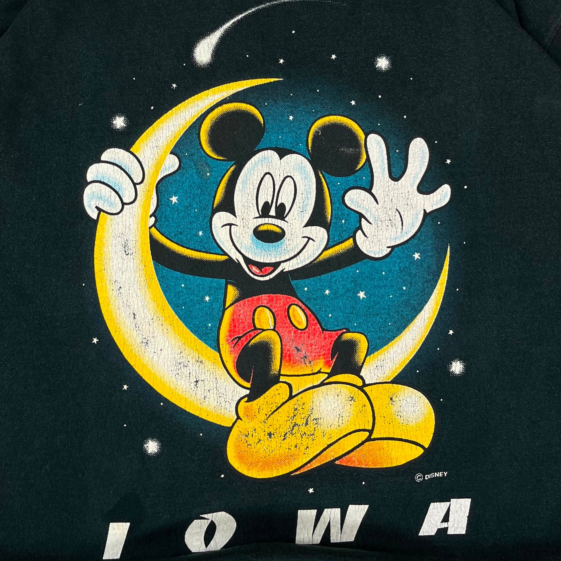 Disney Vintage T-Shirt Mickey Mouse Moon Schwarz XL (RÜCKSEITE FEHLT) - Vinverse