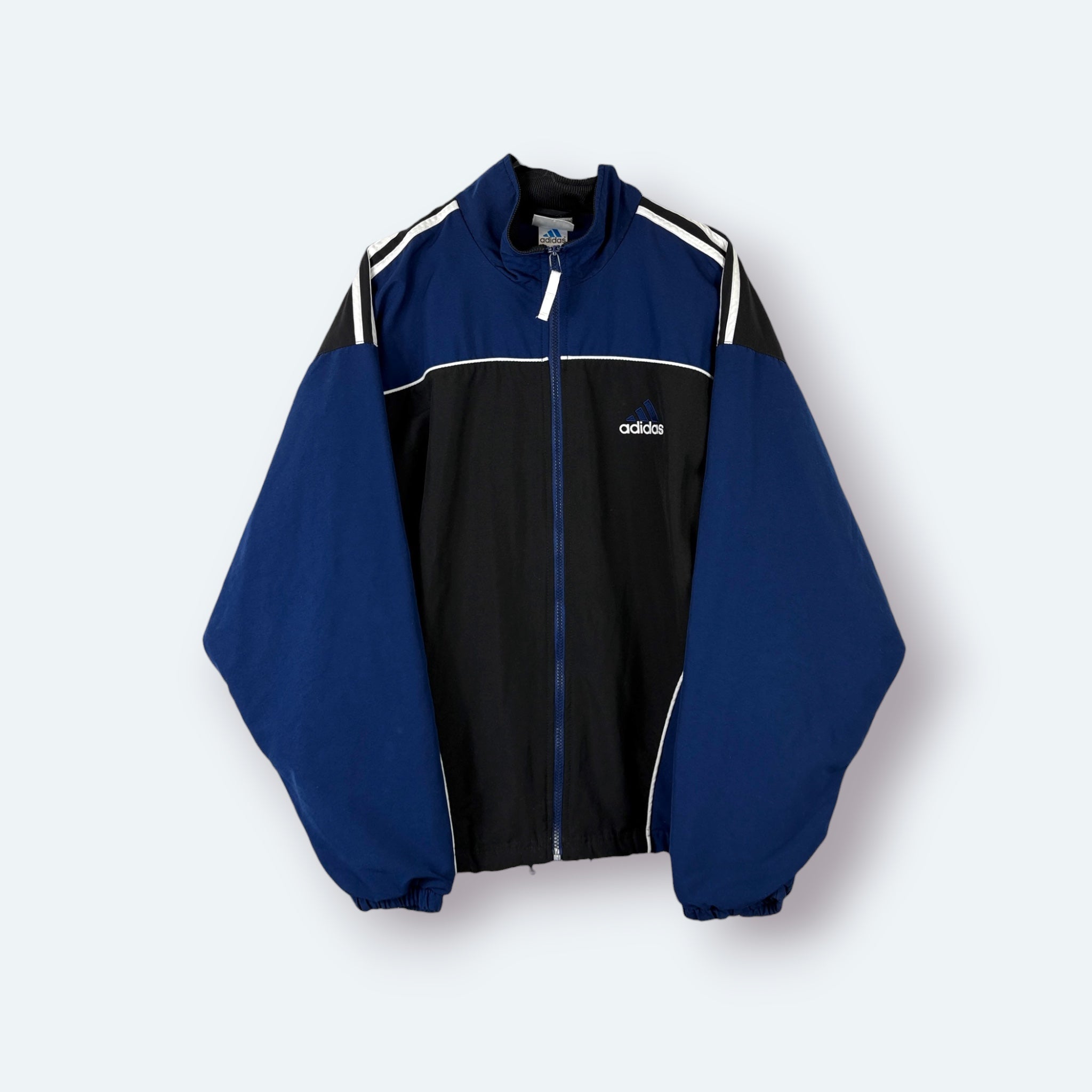 Adidas Vintage Trainingsjacke Blau Schwarz M - Vinverse