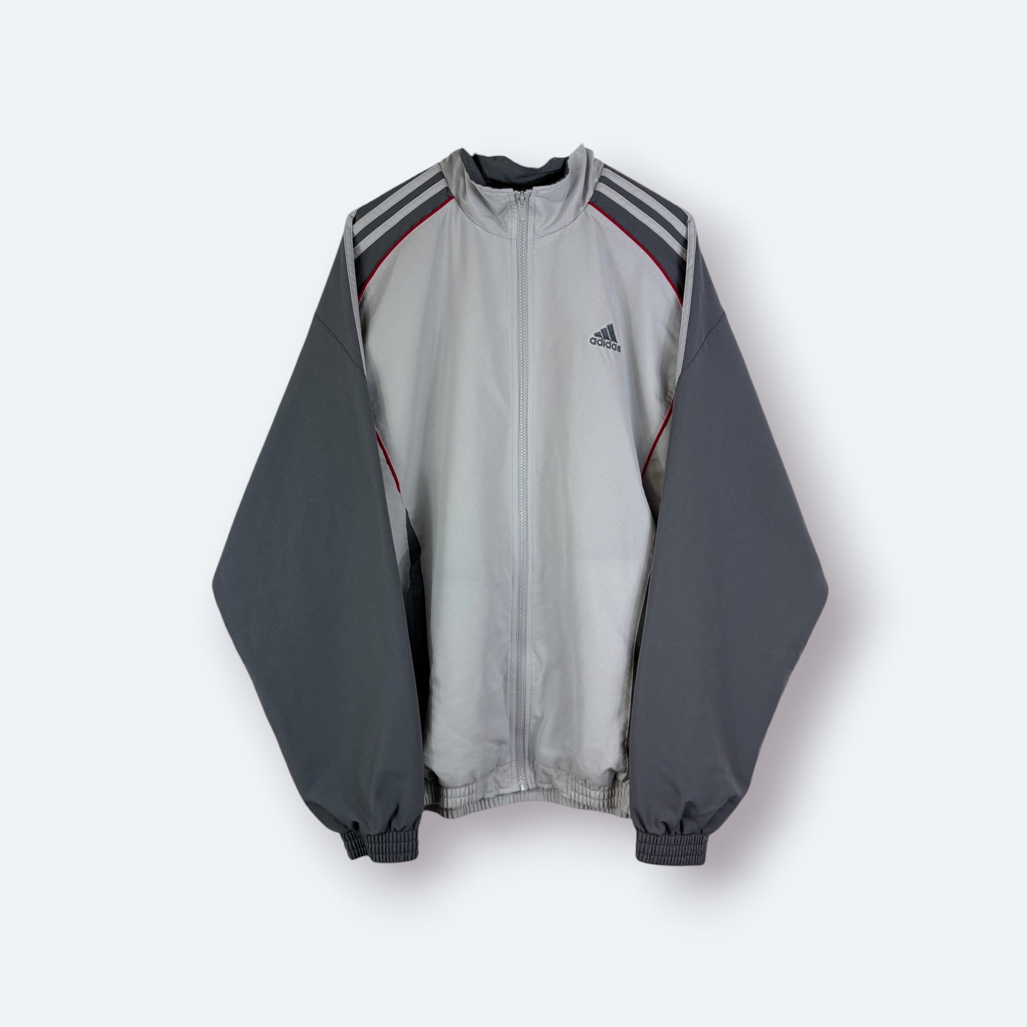 Adidas Vintage Trainingsjacke Grau Rot XL - Vinverse
