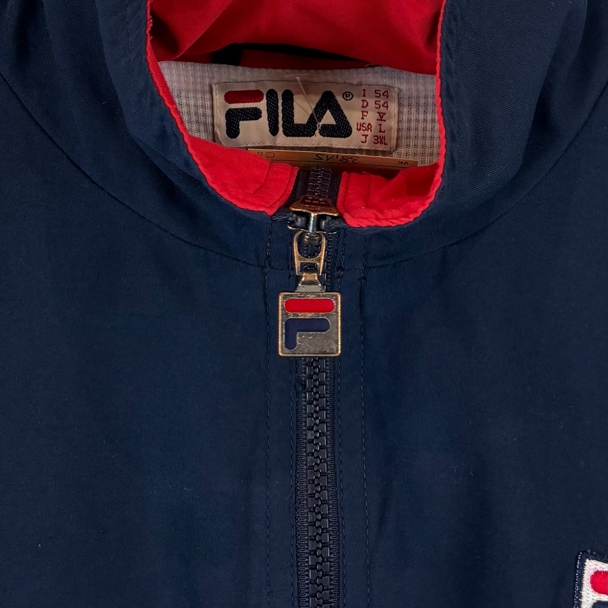 Fila 90s Vintage Trainingsjacke Marineblau L - Vinverse