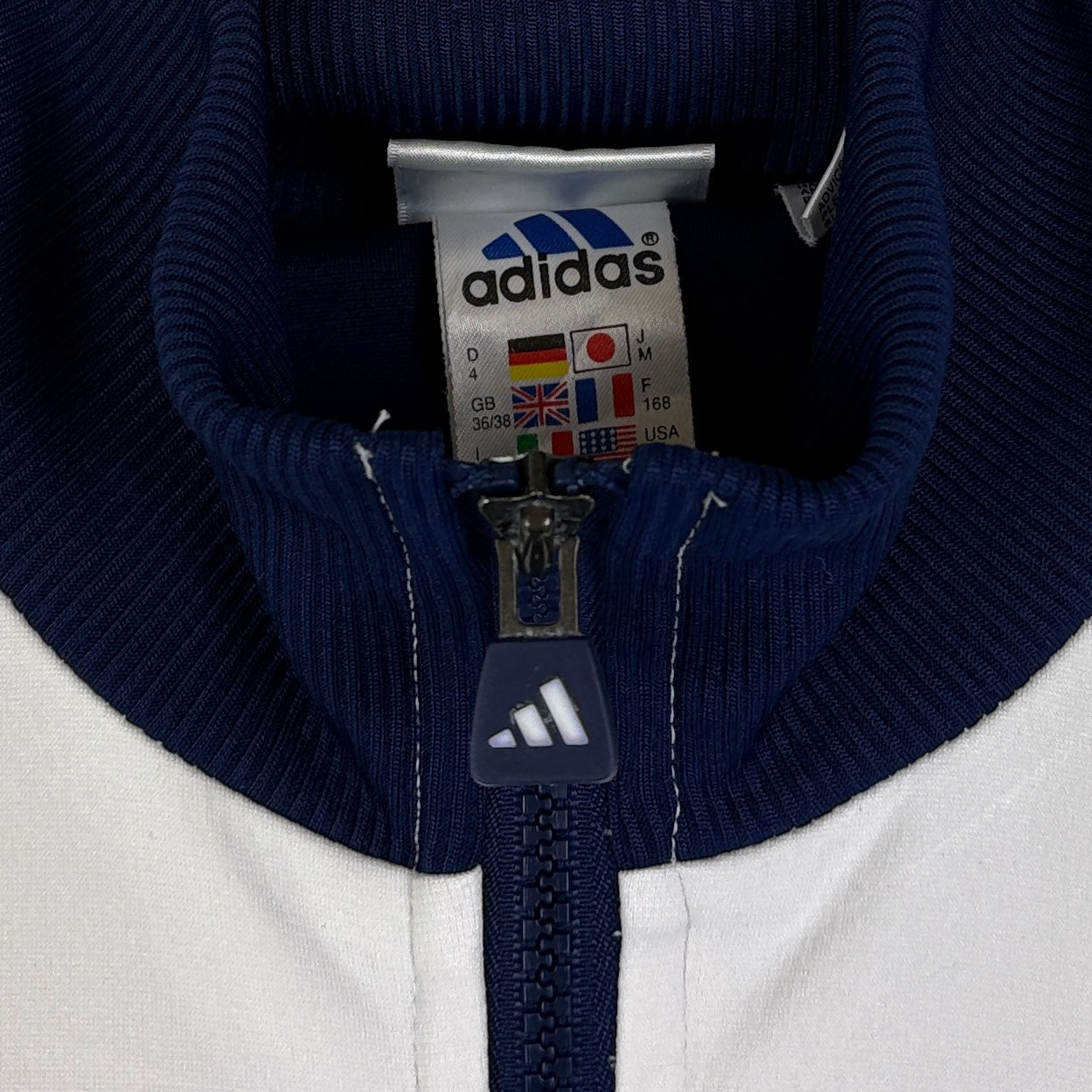 Adidas Vintage Trainingsjacke Weiß Blau S (FLEXKEN RAUS??) - Vinverse