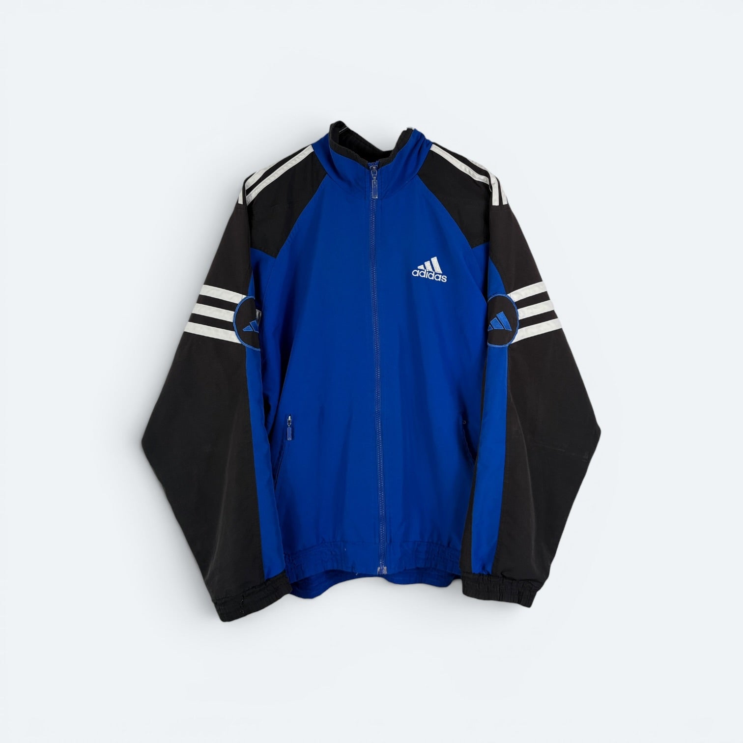 Adidas Vintage Trainingsjacke 90s Blau Schwarz S - Vinverse