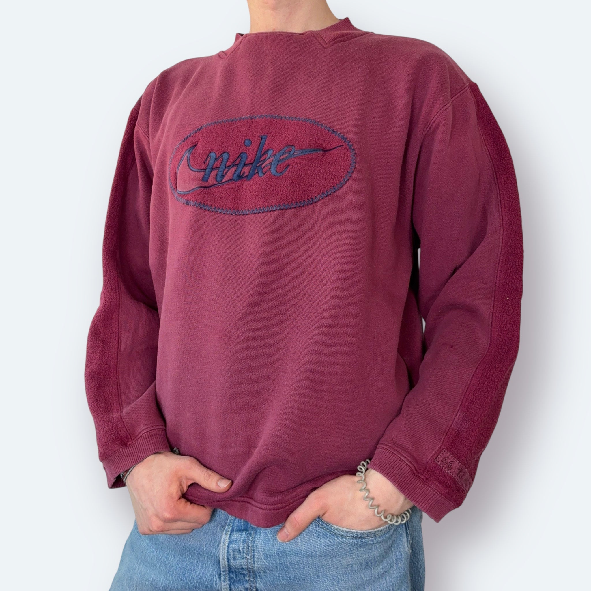 Nike 90s Vintage Sweater Weinrot M - Vinverse