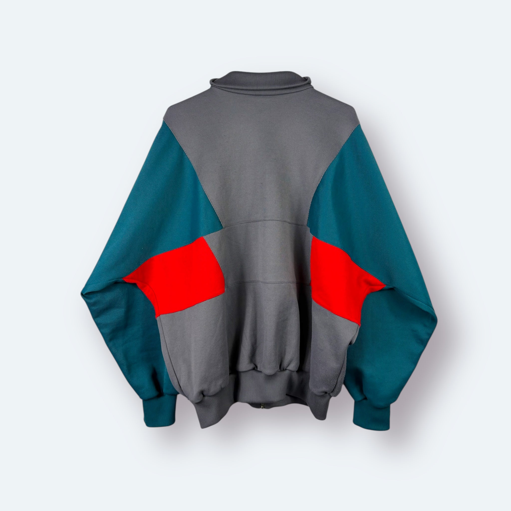 Adidas 80s Vintage Trainingsjacke Grau Türkis XL - Vinverse