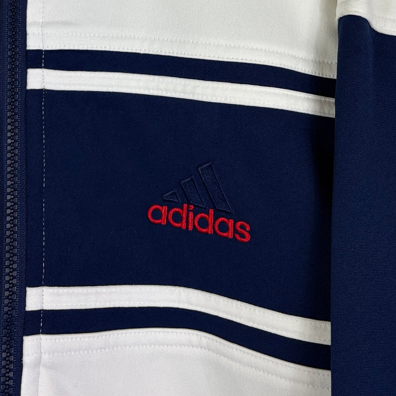 Adidas Vintage Trainingsjacke Weiß Blau S (FLEXKEN RAUS??) - Vinverse