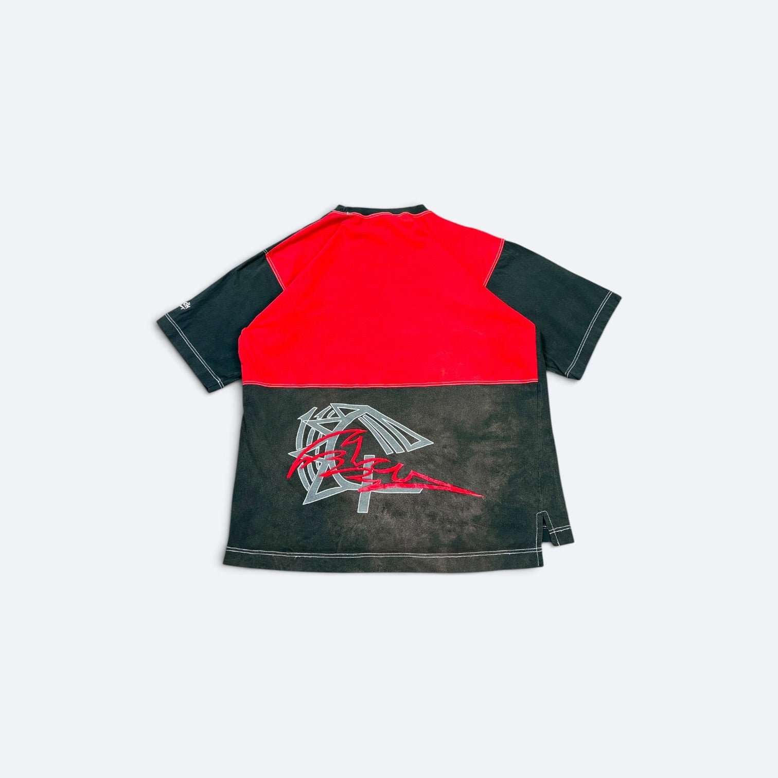 Reebok Vintage T-Shirt Colorblock Grün Rot Schwarz L - Vinverse