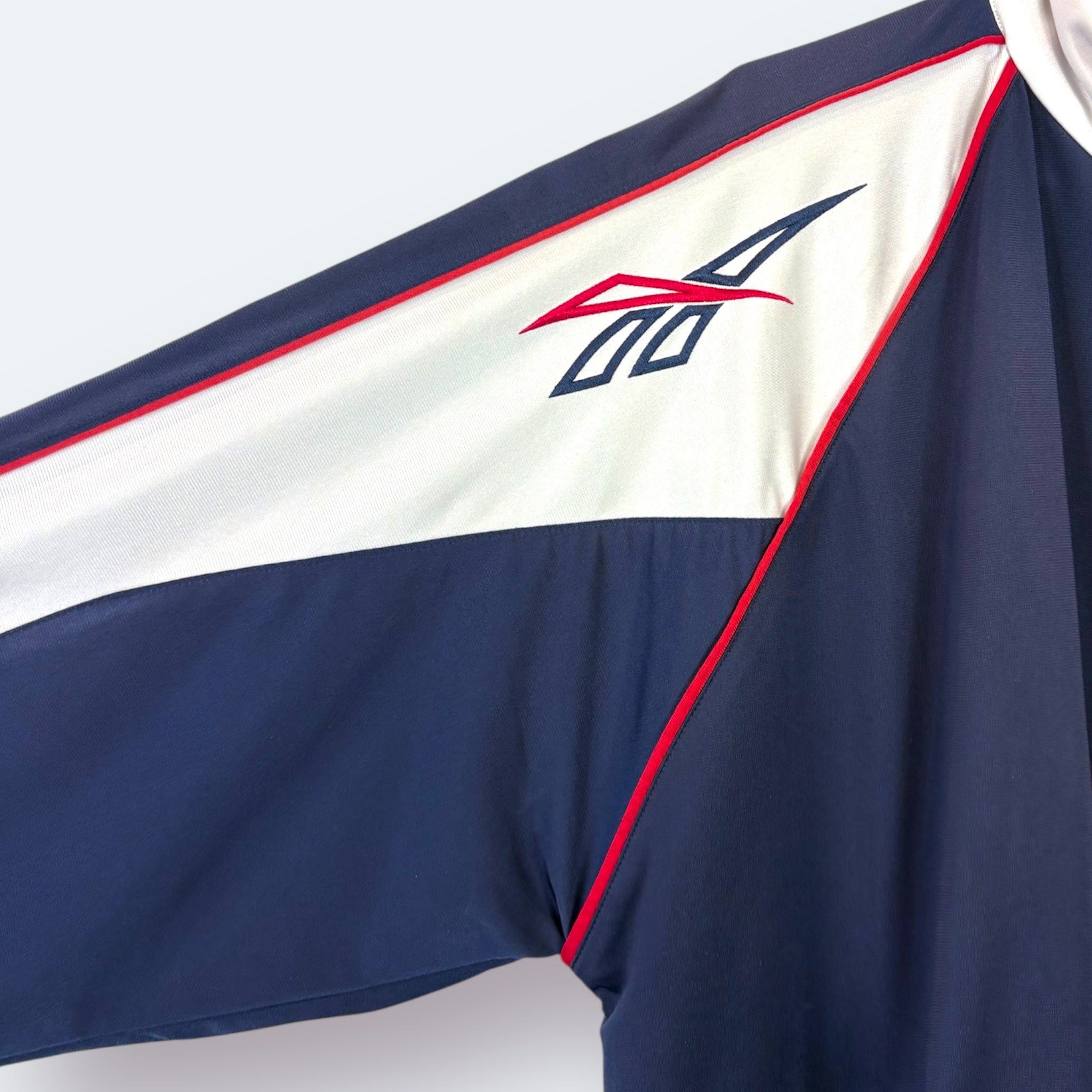 Reebok 90s Vintage Trainingsjacke Blau Rot Weiß M - Vinverse