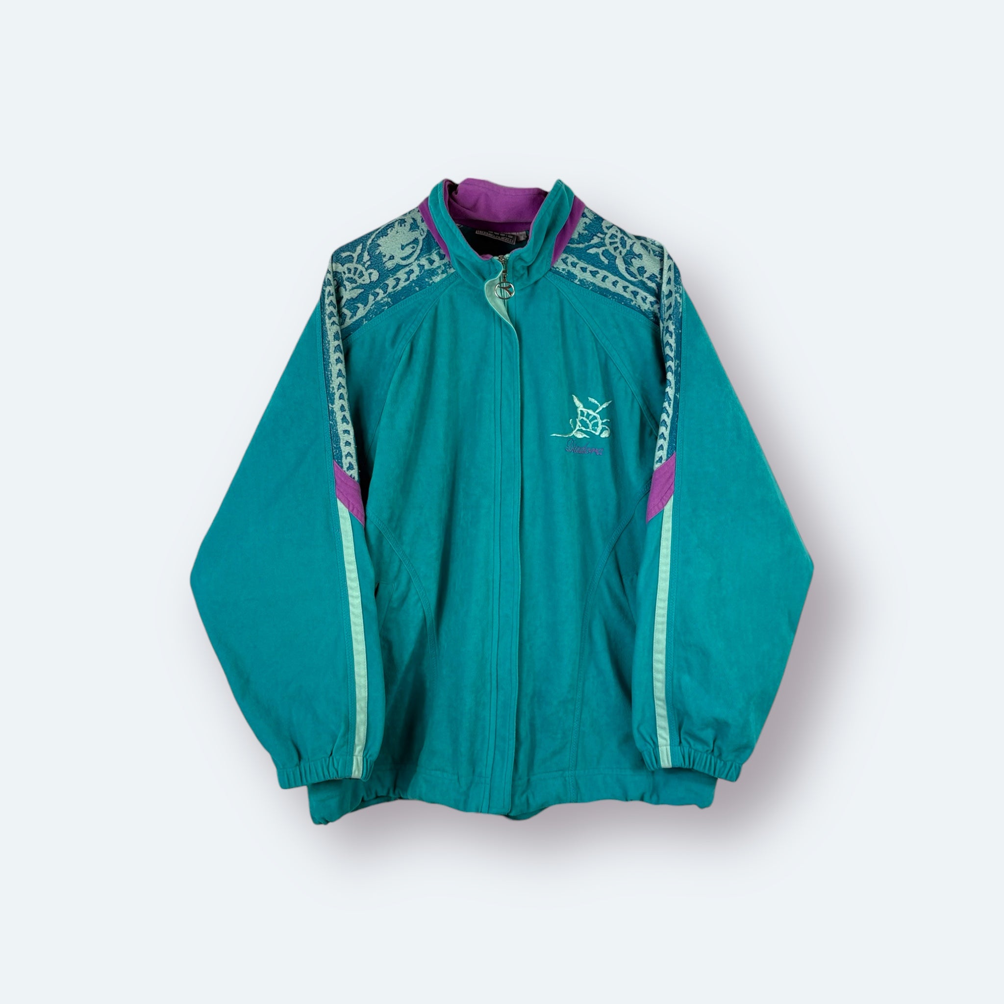 Diadora 90s Vintage Trainingsjacke Samt Türkis S - Vinverse