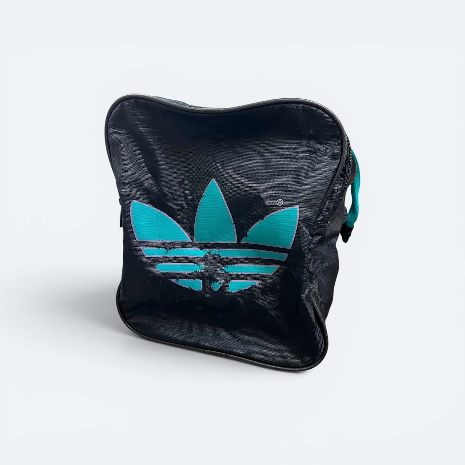 Adidas Vintage Trainingstasche 80s Schwarz Türkis - Vinverse
