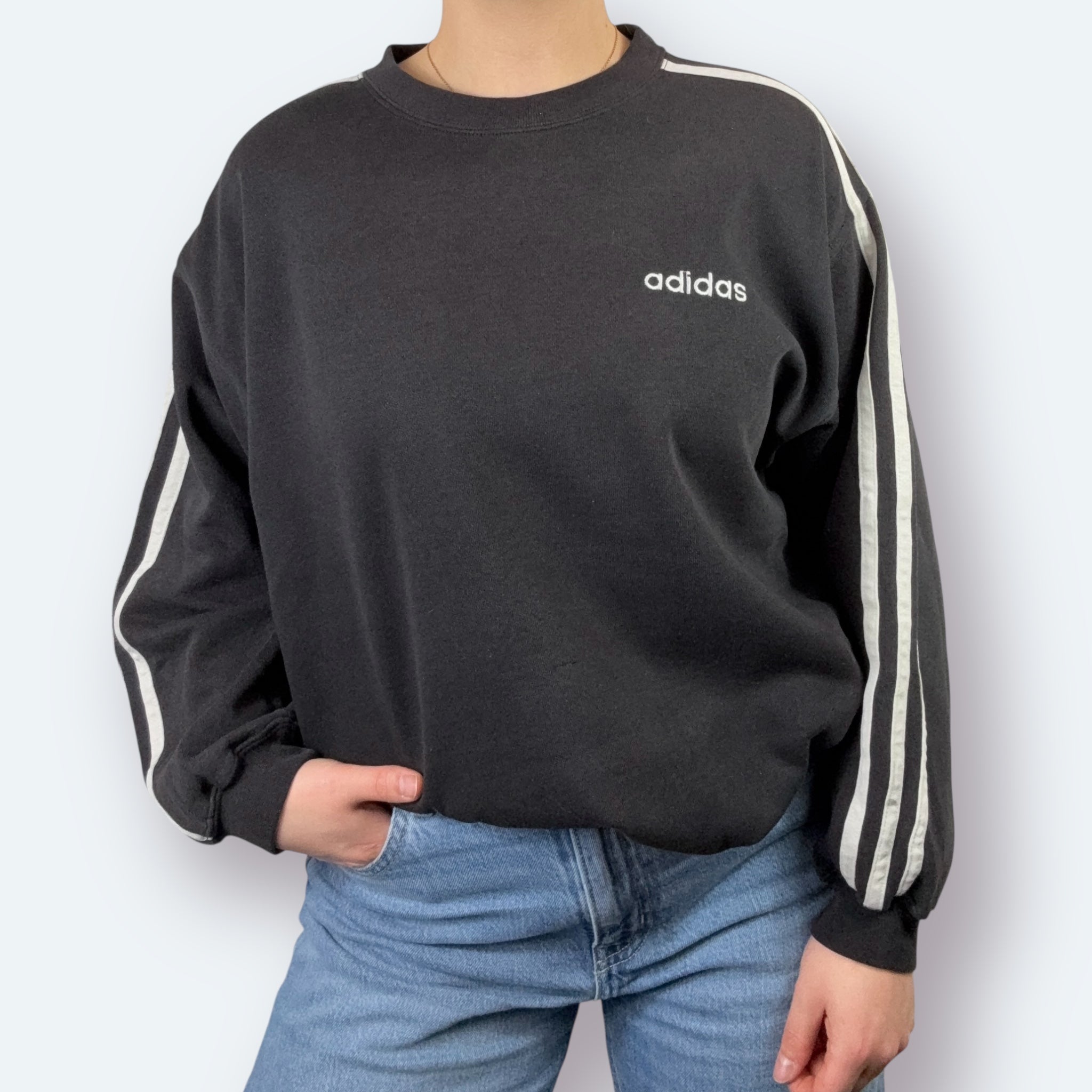 Adidas 90s Vintage Sweater Schwarz S - Vinverse