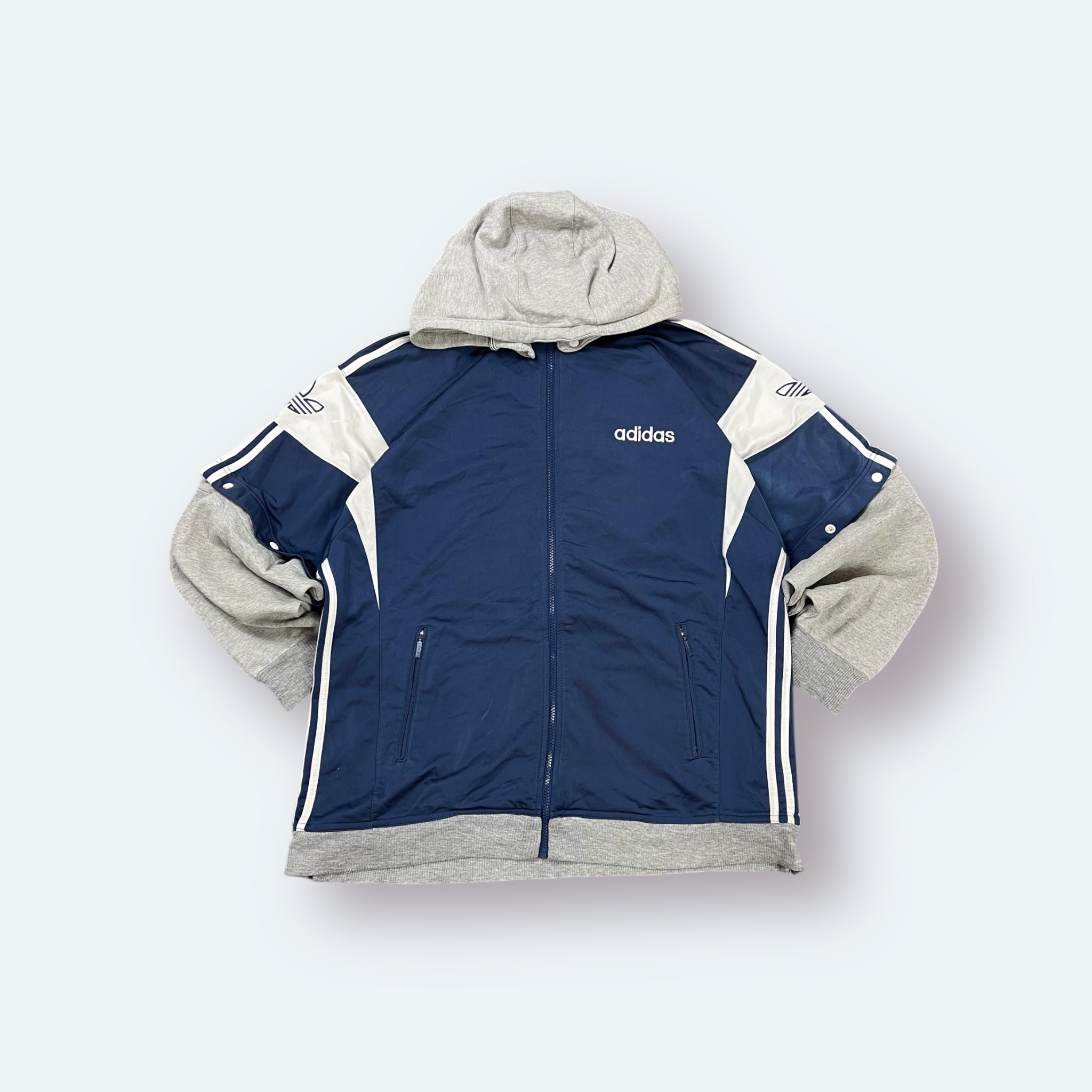 Adidas Vintage Trainingsjacke Blau Grau M (???) - Vinverse