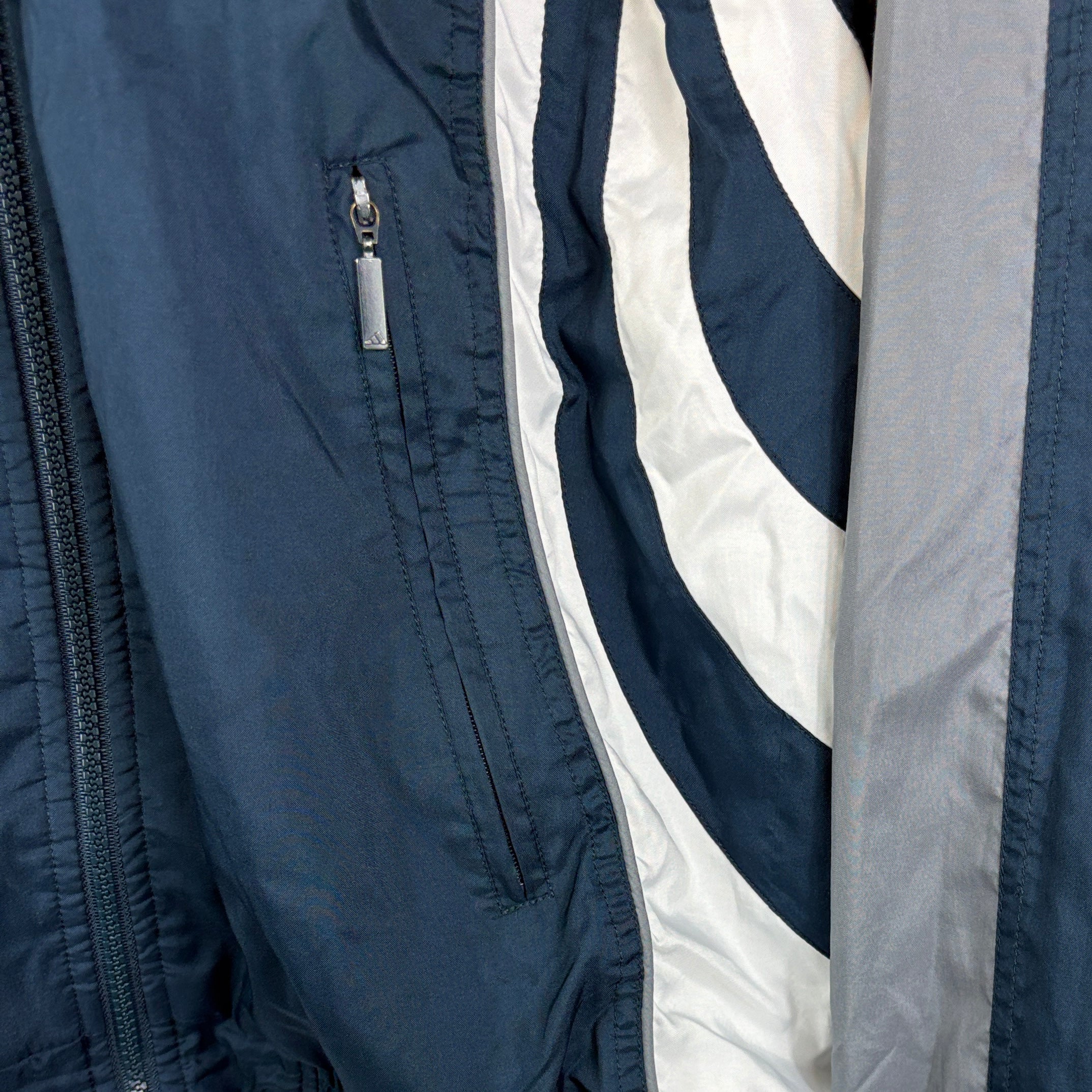 adidas Vintage Trainingsjacke Grau Blau L - Vinverse