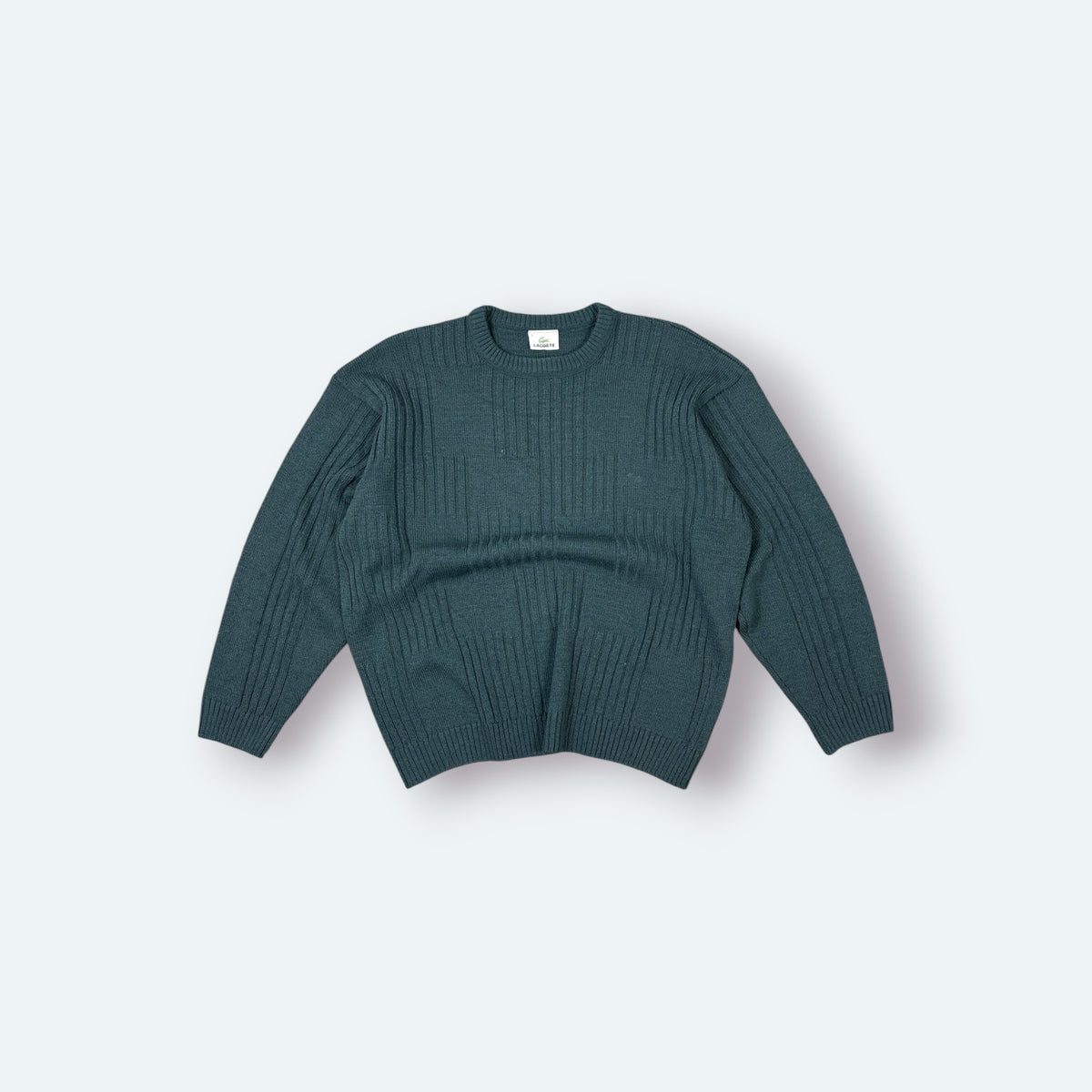 Lacoste Vintage Strickpullover gerippt Grün M
