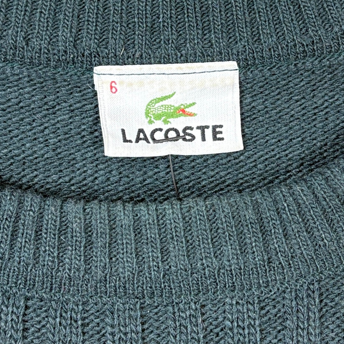 Lacoste Vintage Strickpullover gerippt Grün M – Foto 4