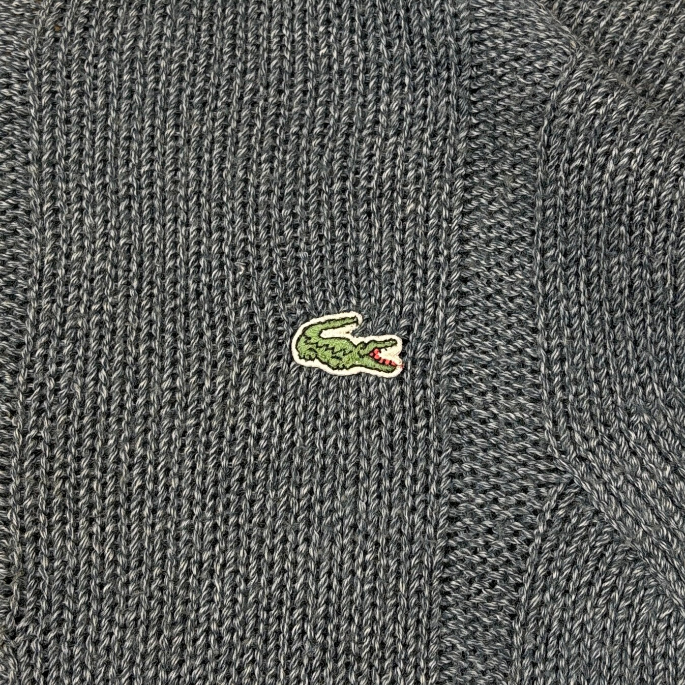 Lacoste Vintage Strickpullover Zopfmuster Blau L – Foto 3