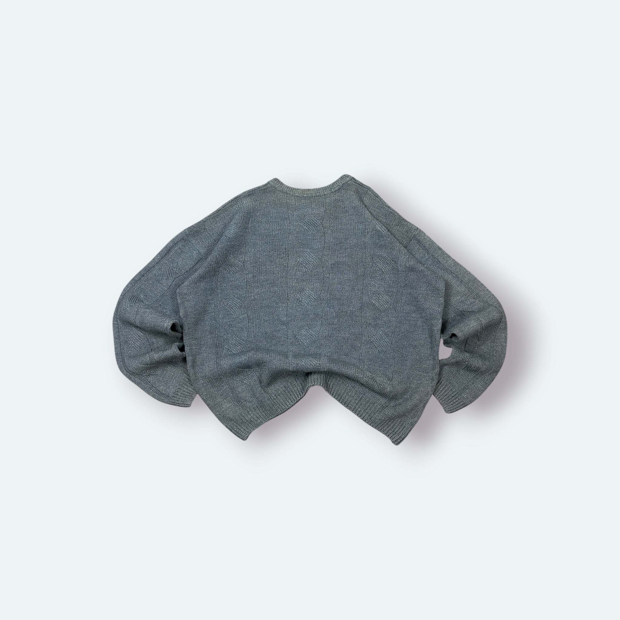Lacoste Vintage Strickpullover Zopfmuster Blau L – Foto 6