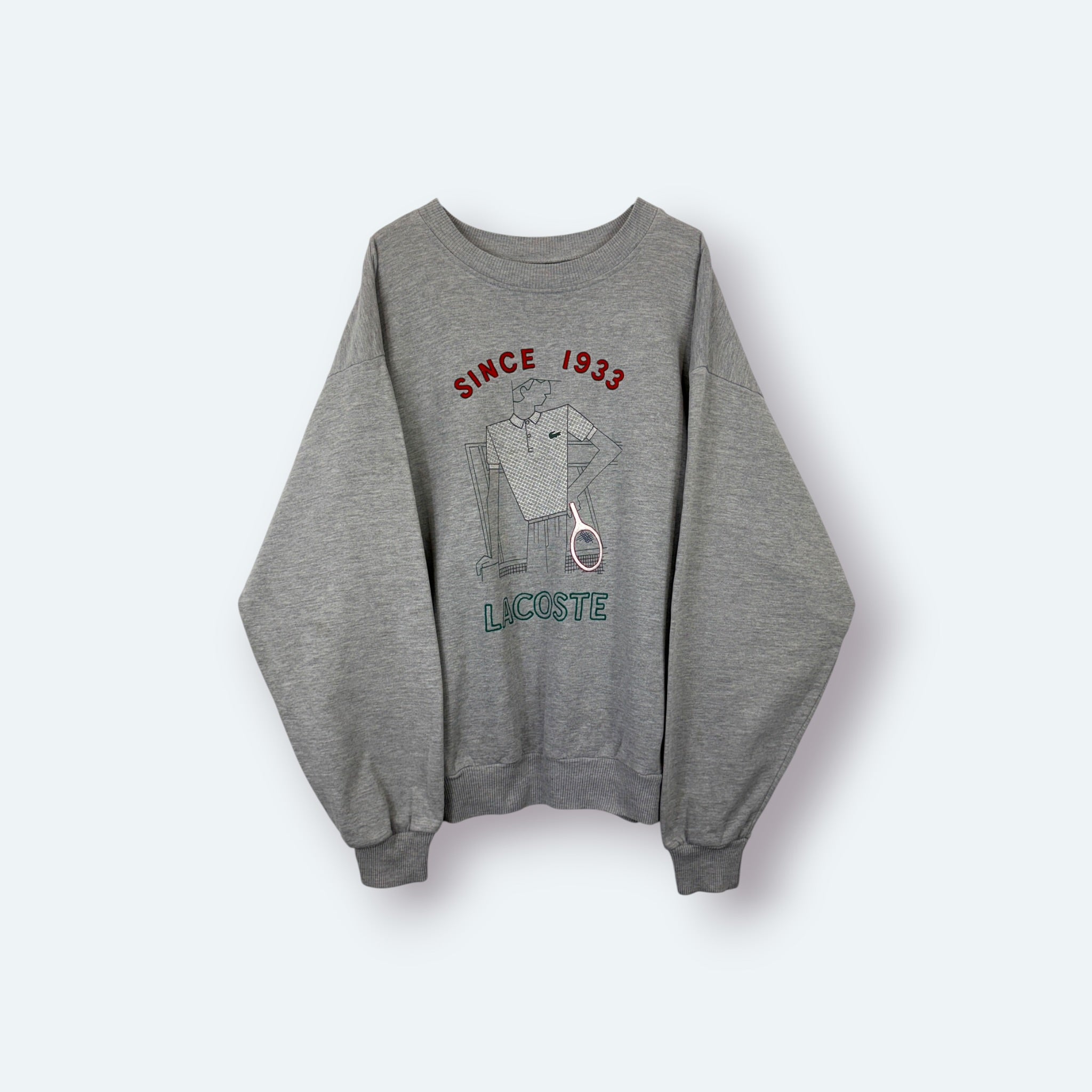 Lacoste Vintage Sweater Graphic Print Grau L