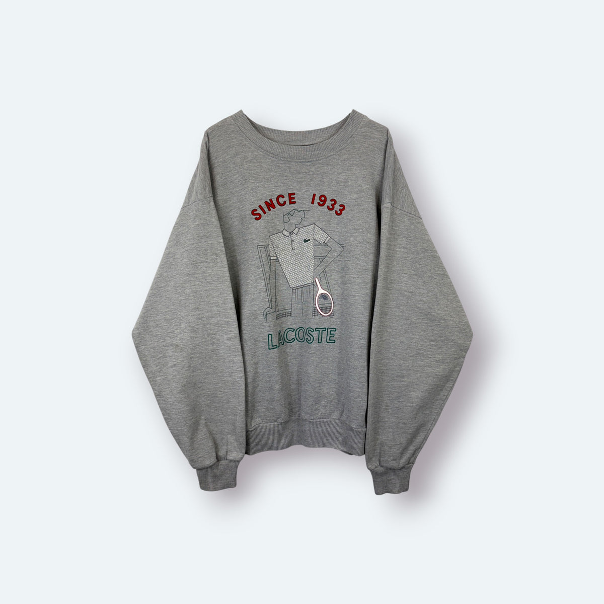 Lacoste Vintage Sweater Graphic Print Grau L