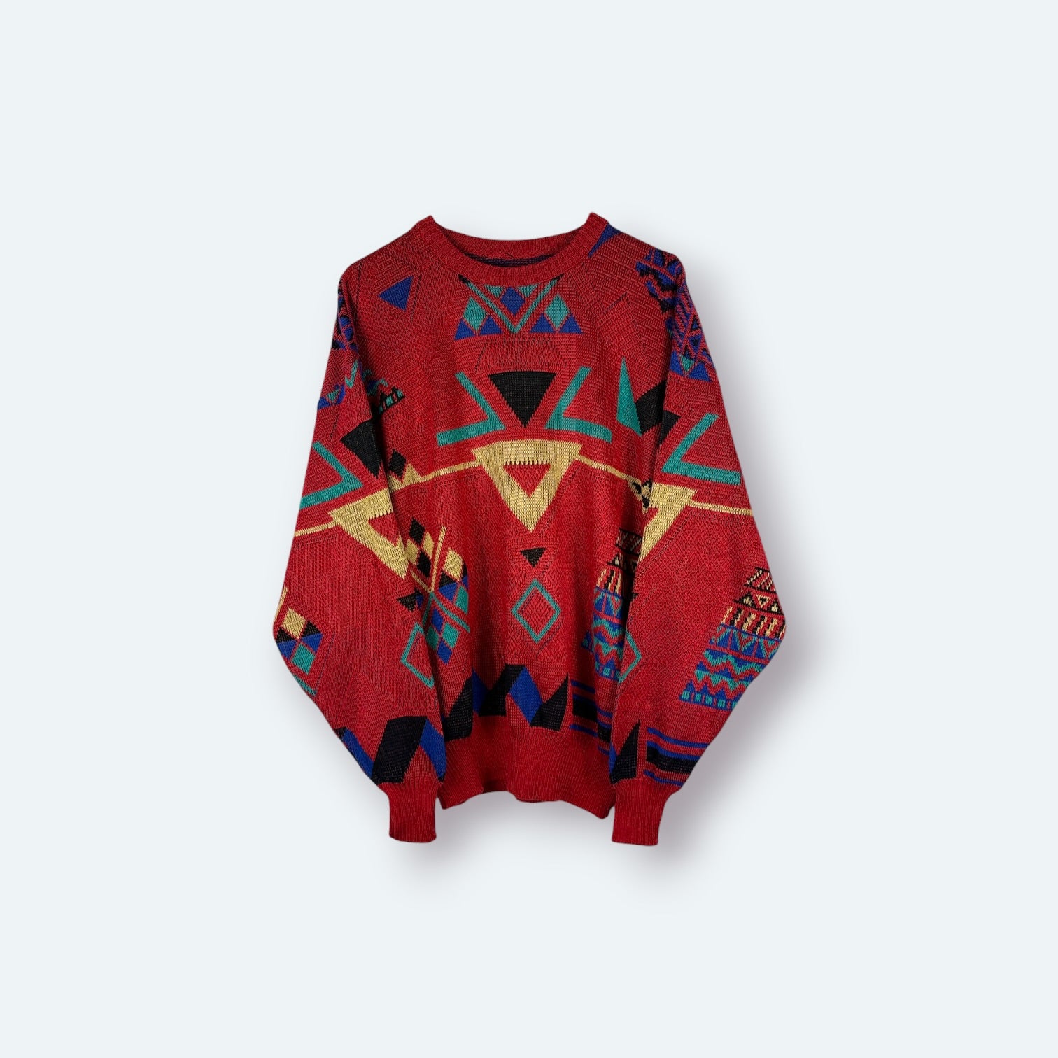 Ohne M. Vintage Strickpulli Muster Rot S