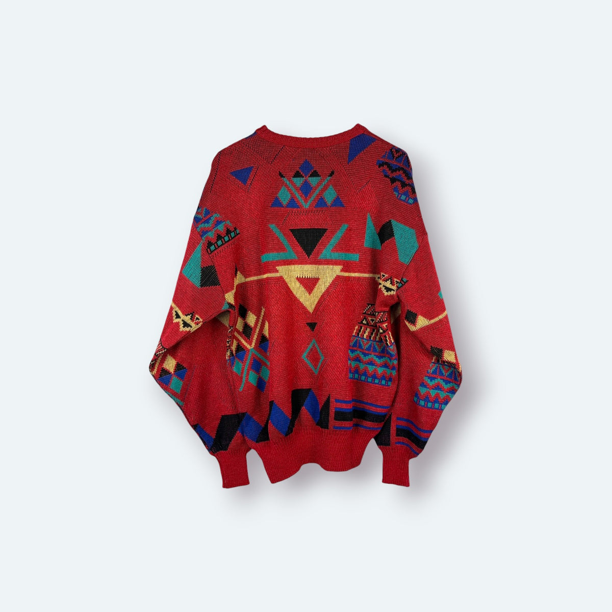 Ohne M. Vintage Strickpulli Muster Rot S – Foto 5