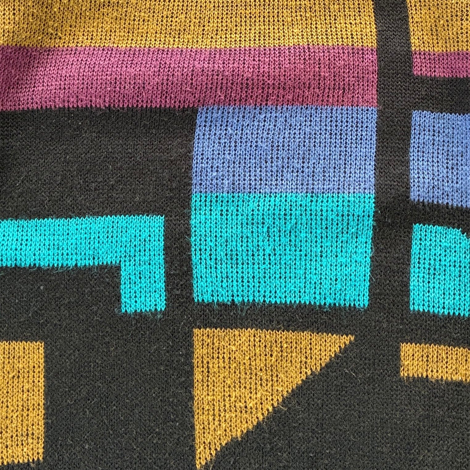 Ohne Marke Vintage Strickpullover Abstrakt Bunt M – Foto 4