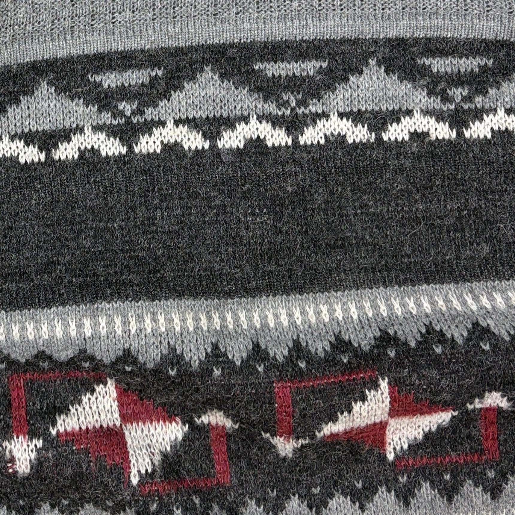 Vintage Vintage Strickpullover Geometrisch Grau XL – Foto 2