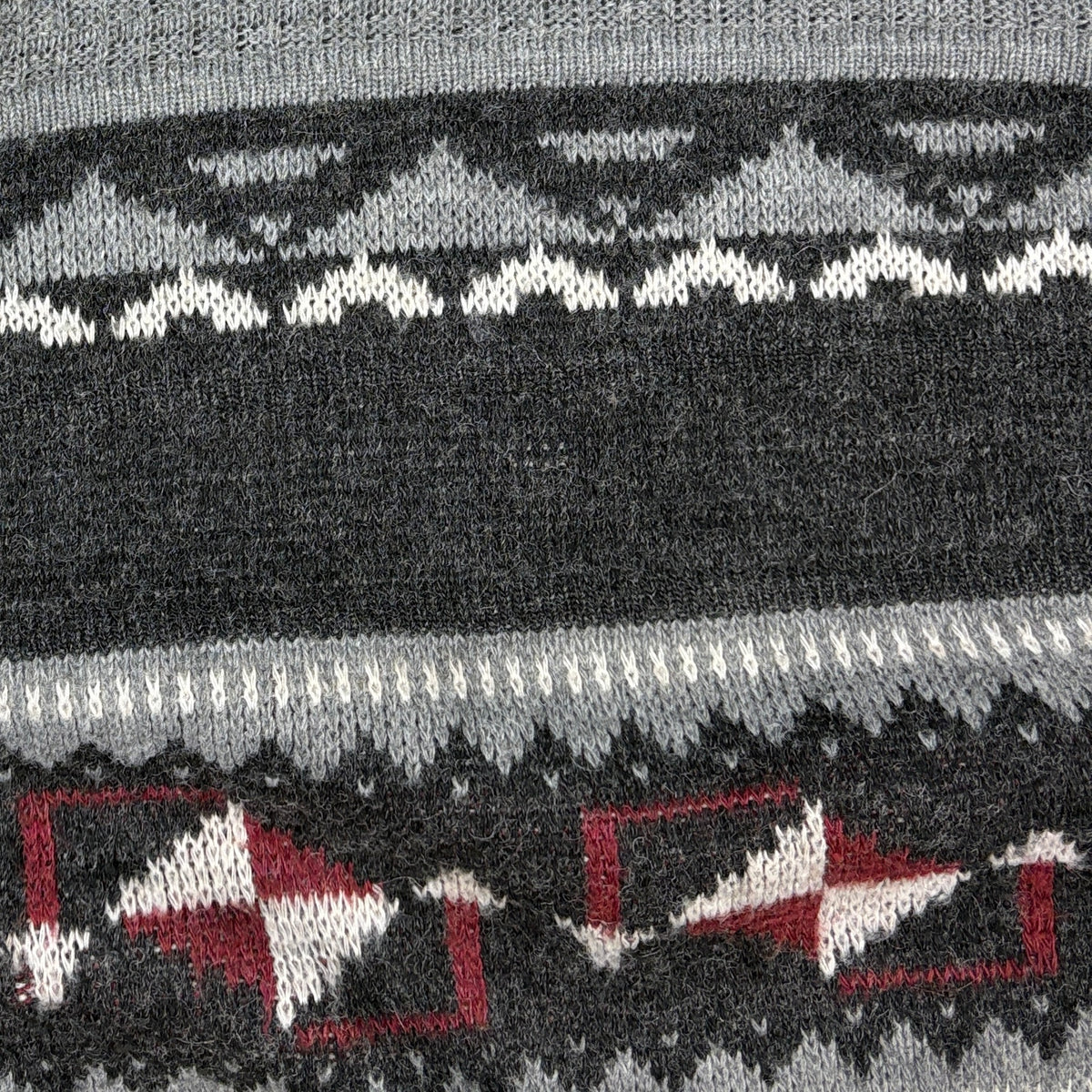Vintage Vintage Strickpullover Geometrisch Grau XL – Foto 2