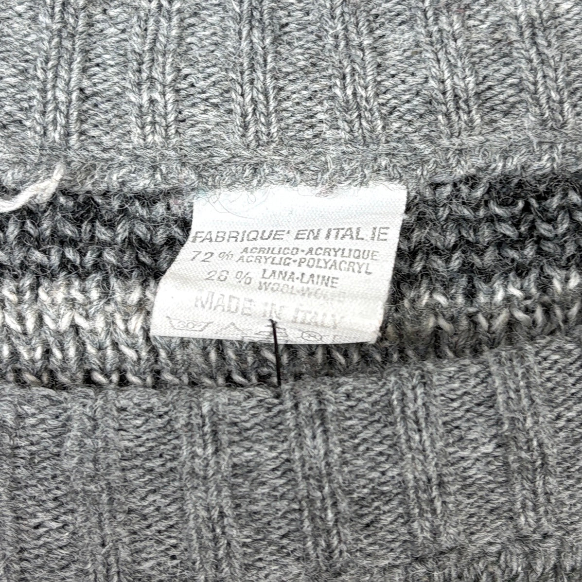 Vintage Vintage Strickpullover Geometrisch Grau XL – Foto 3
