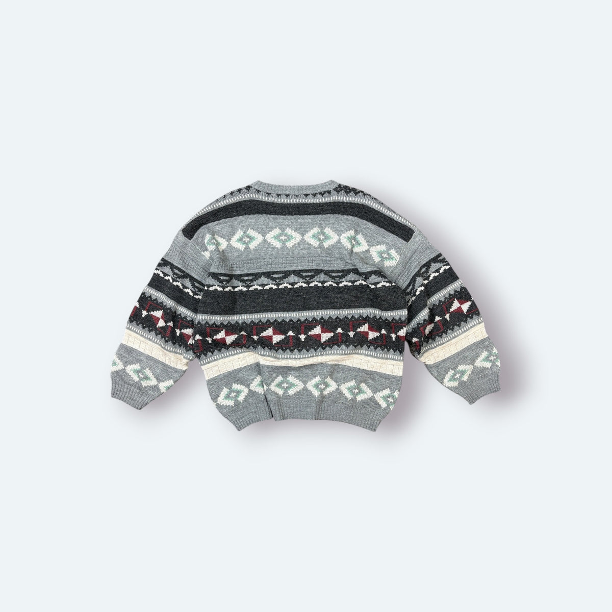 Vintage Vintage Strickpullover Geometrisch Grau XL – Foto 5